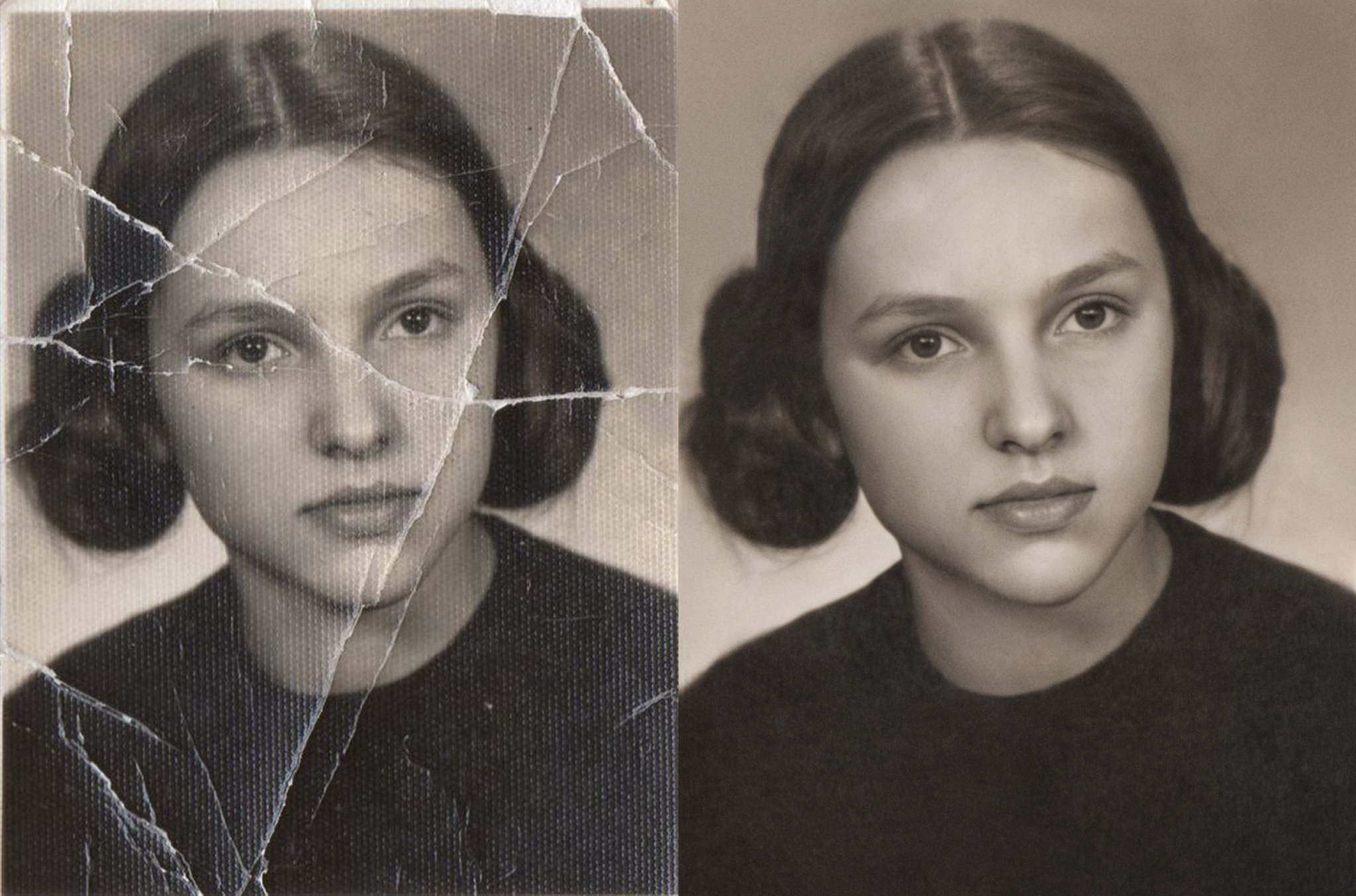 старая фотография,трещины,восстановление,руки