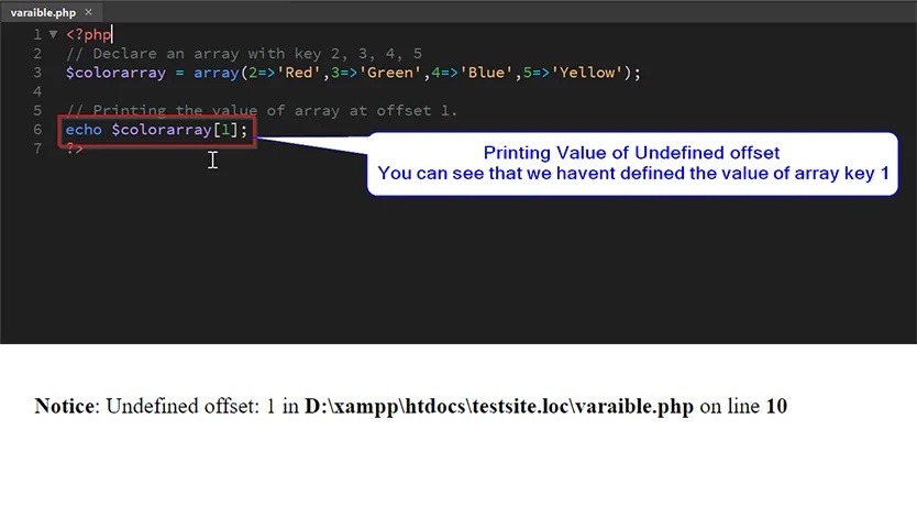 PHP error, undefined offset, red screen