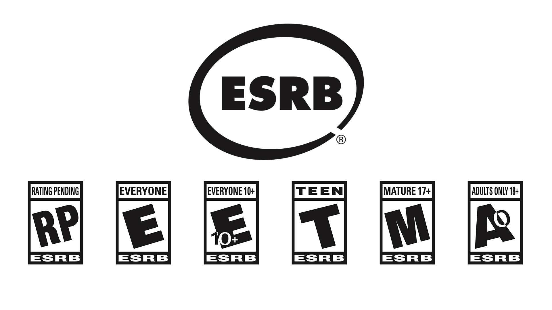 логотип ESRB, знак качества, рейтинг видеоигр