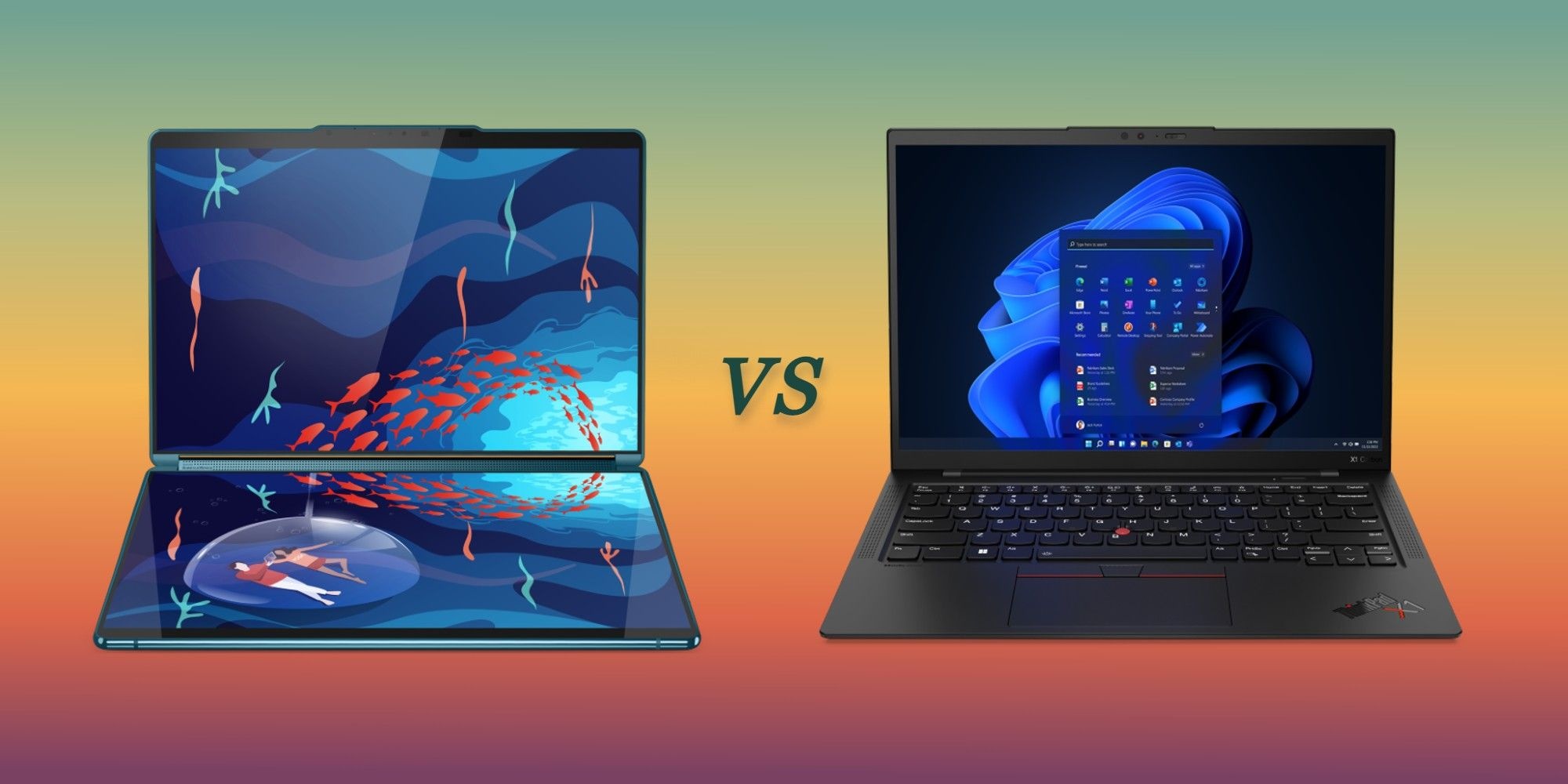 Foldable laptop, different modes, comparison