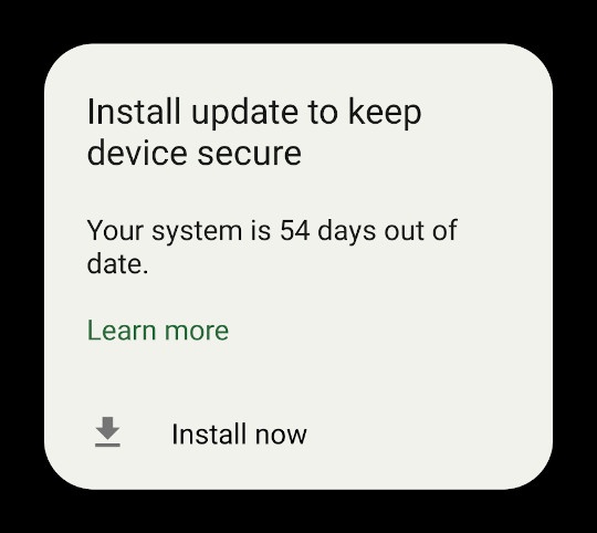 smartphone software update notification, system update