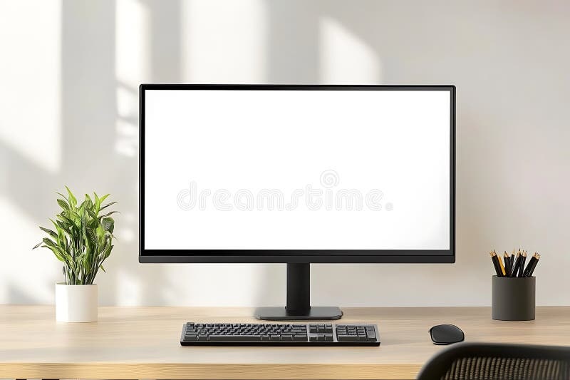 desk,organized,minimalist,laptop,plant