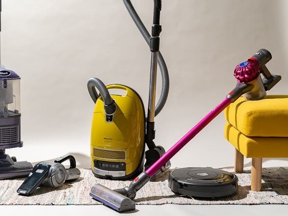 different types of vacuum cleaners side by side