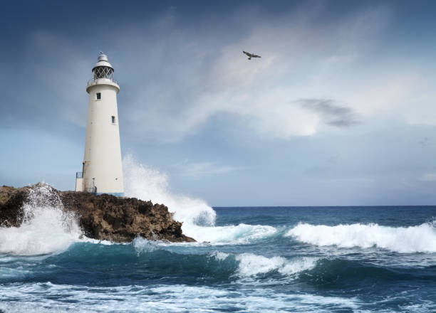lighthouse,atlantic ocean,stormy weather,historical architecture