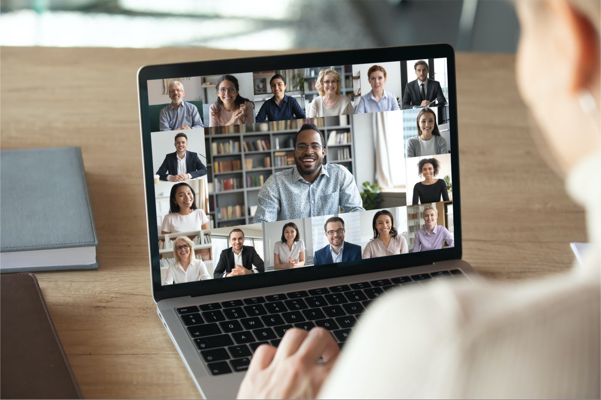 team, remote, laptop, collaboration