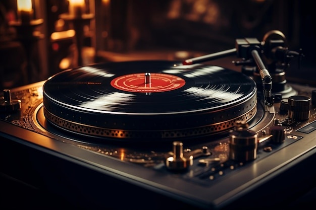 vintage vinyl record being digitally restored with AI