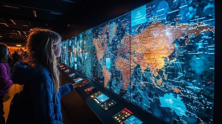 digital map,interactive display,historical overlay
