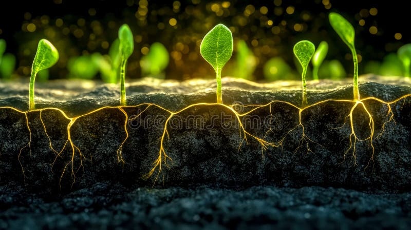 soil,mycorrhizae,roots,close-up