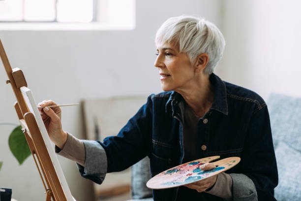 person enjoying a hobby, smiling, passionate