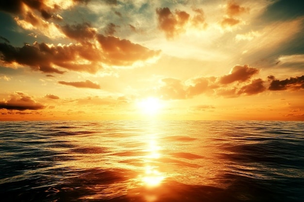 sunset, ocean, peaceful, reflection