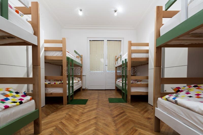 hostel room, bunk beds, travel