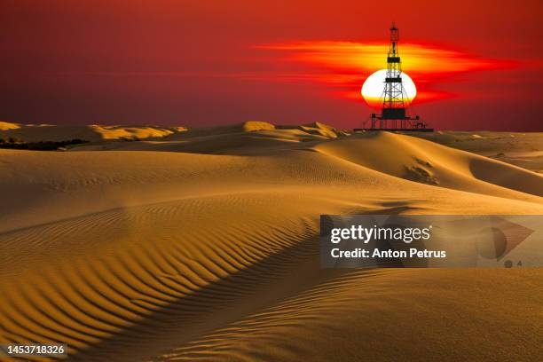iran_oil_fields,desert,sunset