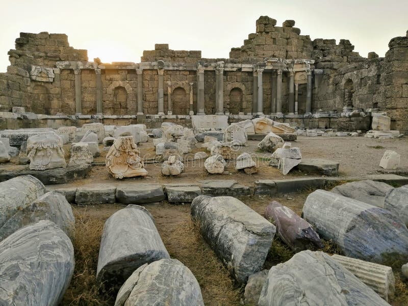 roman ruins, ancient columns, crumbling architecture