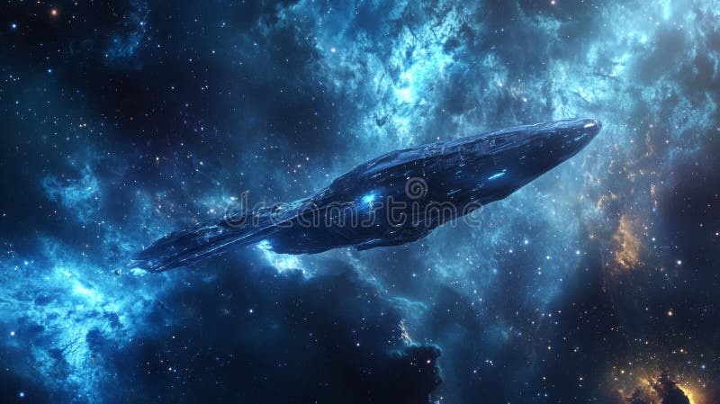 spaceship,galaxy,nebula,realistic,digital art