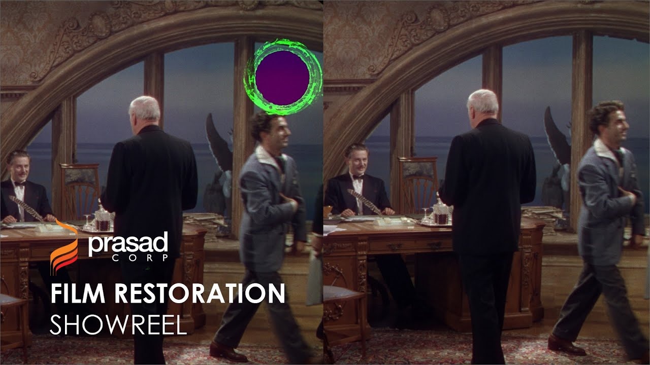 old film reel,digital restoration,before and after,cinematic