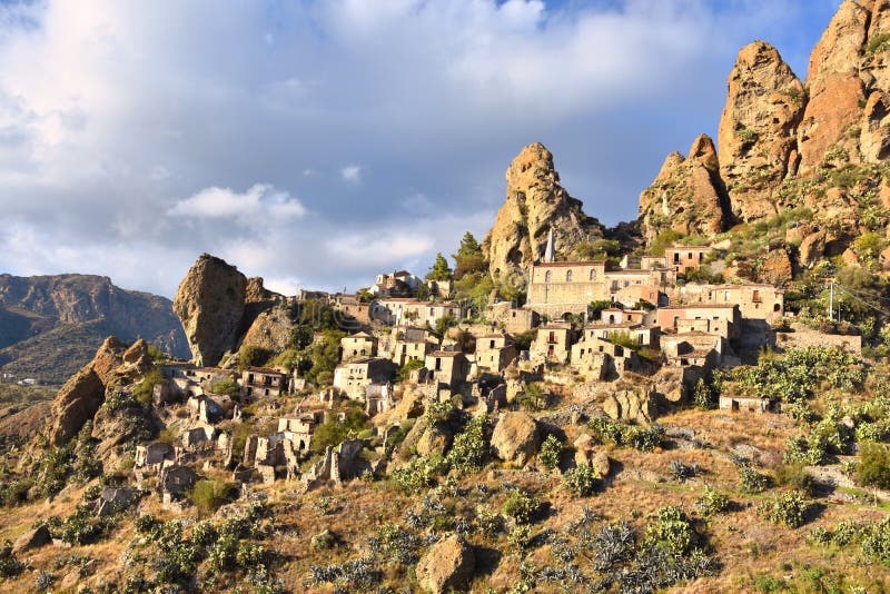 abandoned village,ruins,sky,clouds