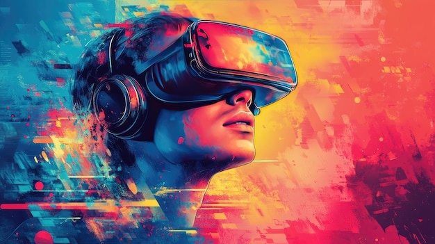 Futuristic VR headset, detailed, immersive