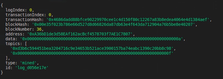indexed event example solidity code