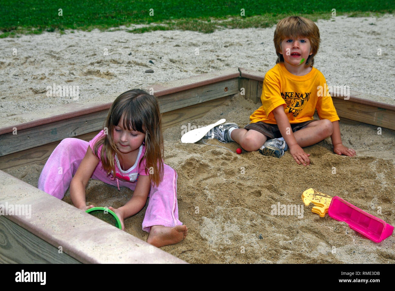 child, boy, girl, playing with different toys