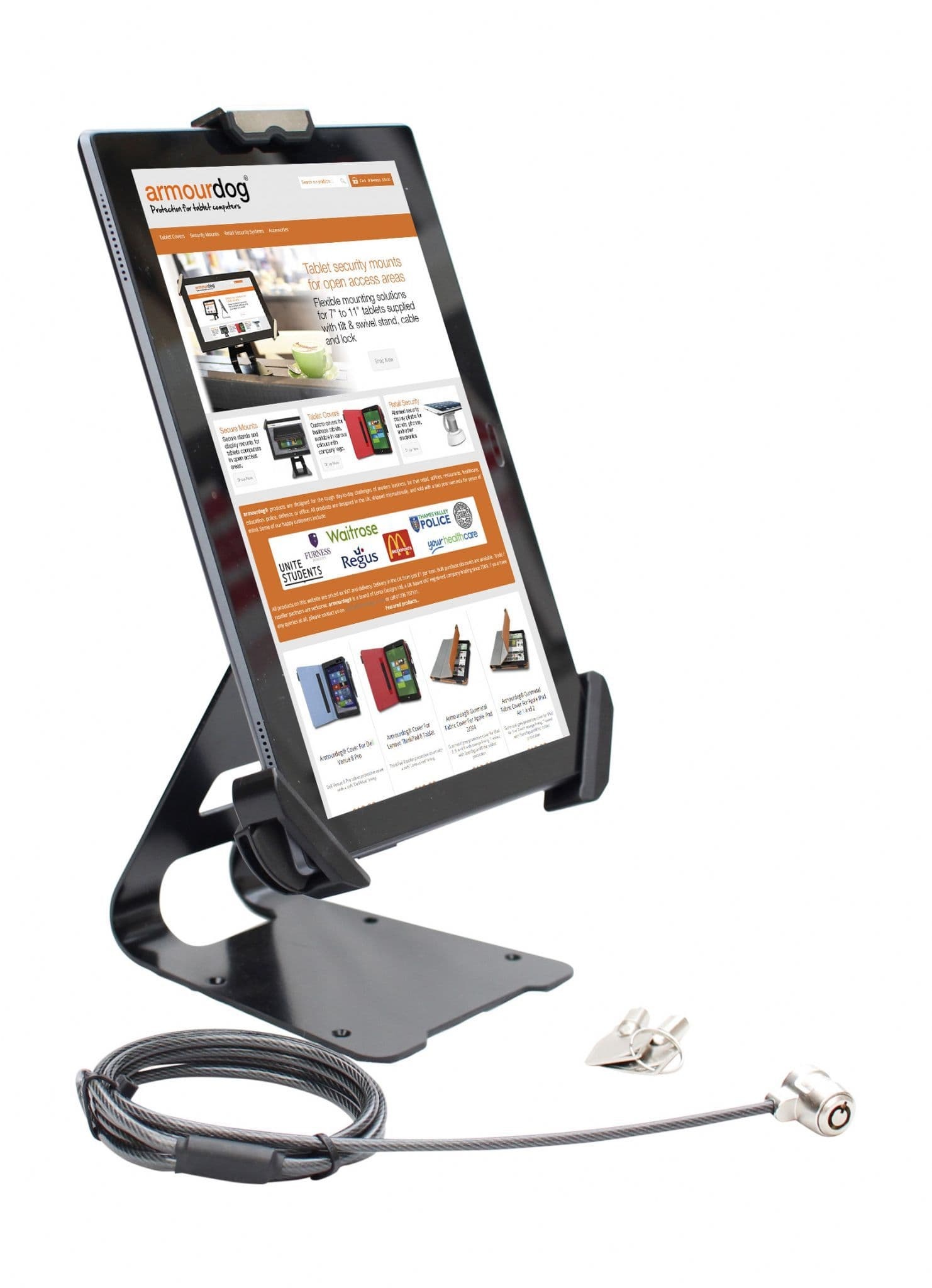 flexible tablet showing security lock icon