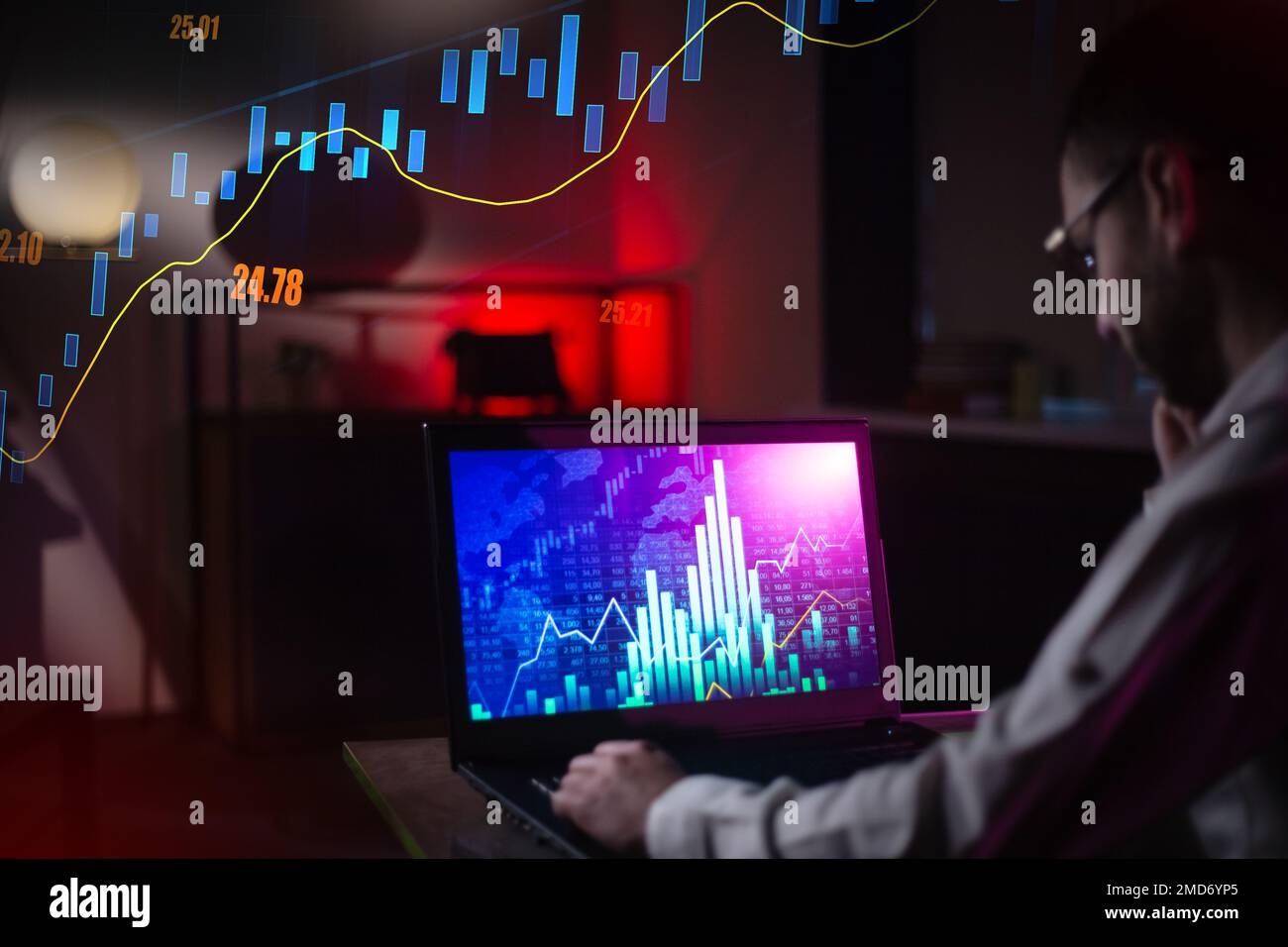 man,computer,crypto,chart,graph