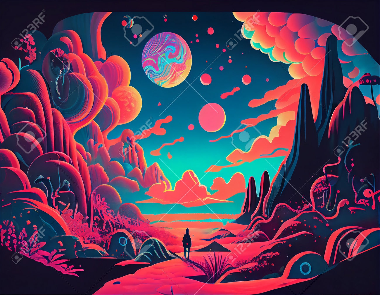 AI generated portrait, surreal, digital art, vibrant colors