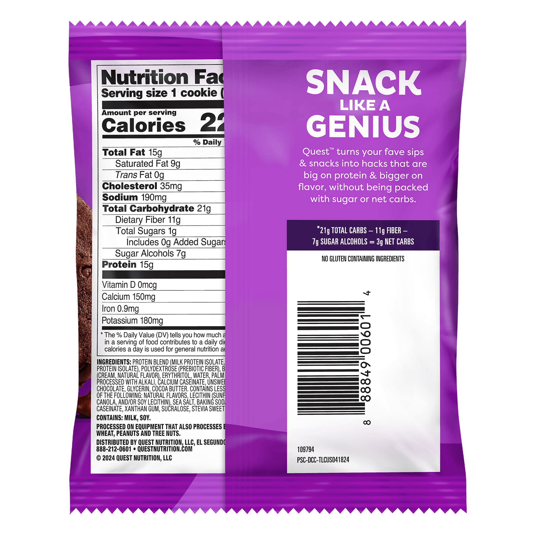 protein cookie label showing high saturated fat content