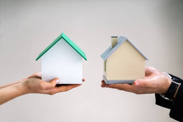 house exchange, two houses, families