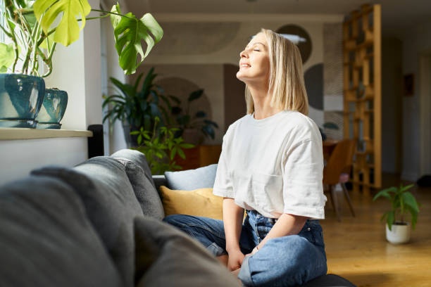 woman meditating, peaceful, calm, zen