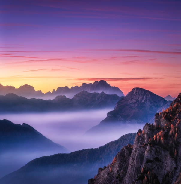 landscape,mountains,sunset,clouds