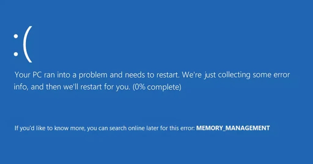 blue screen of death, error code, frustrated gamer