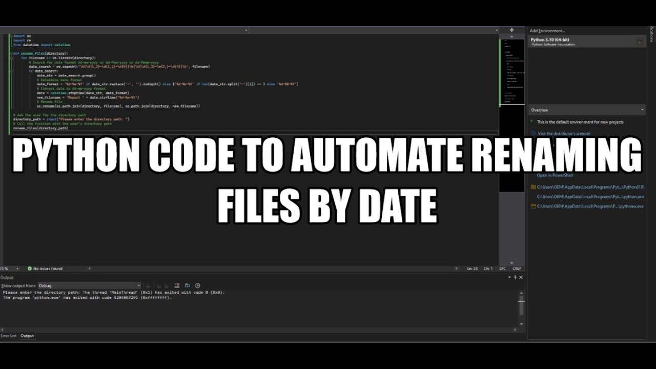 code snippet,python,file renaming