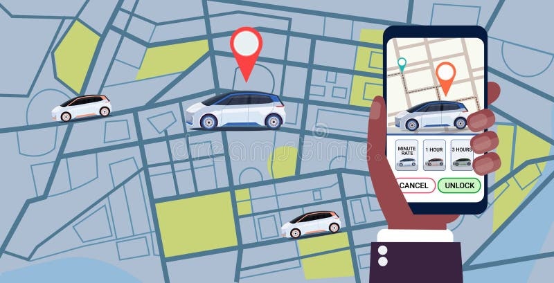 smartphone,car,route,map