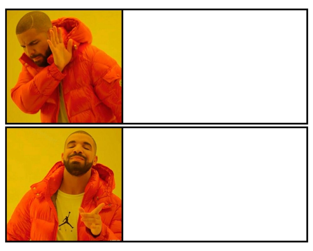 Drakeposting meme, Drake, approving, disapproving