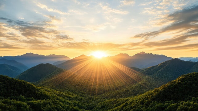 sunrise over mountains, symbolizing new beginnings