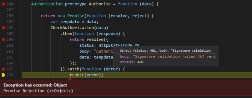 javascript,try,catch,error,promise