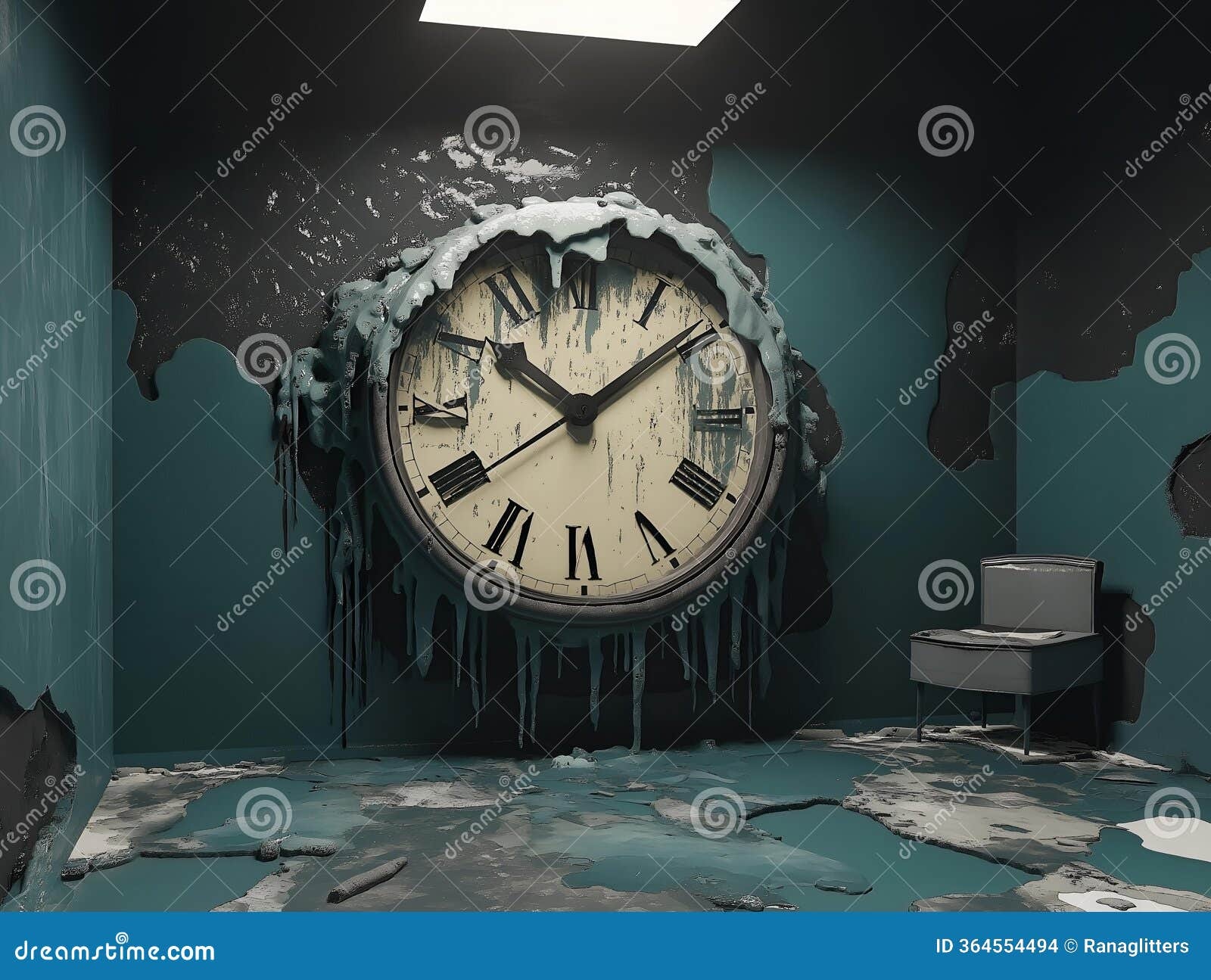 clock melting, surreal, time distortion