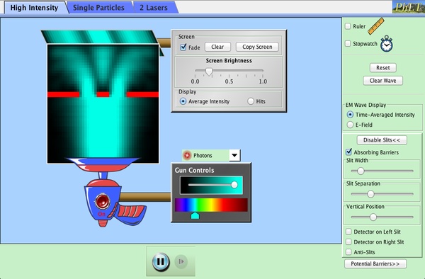 quantum simulation, interactive graph, wave interference