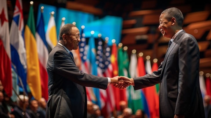 diplomats, BRICS summit, handshake