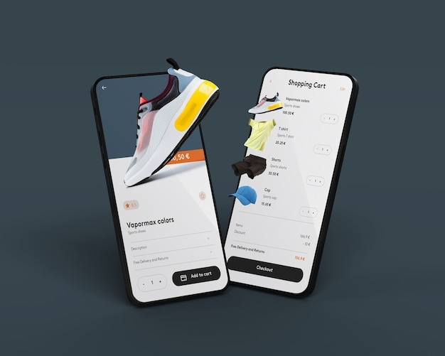 smartphone displaying an e-commerce website