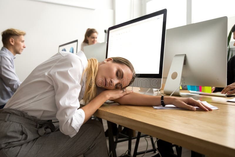 woman,tired,desk,computer,stress