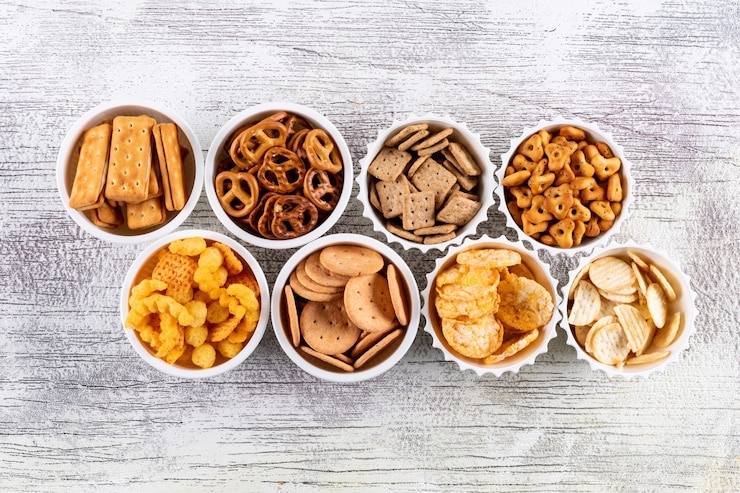 assortment of healthy snacks in bowls