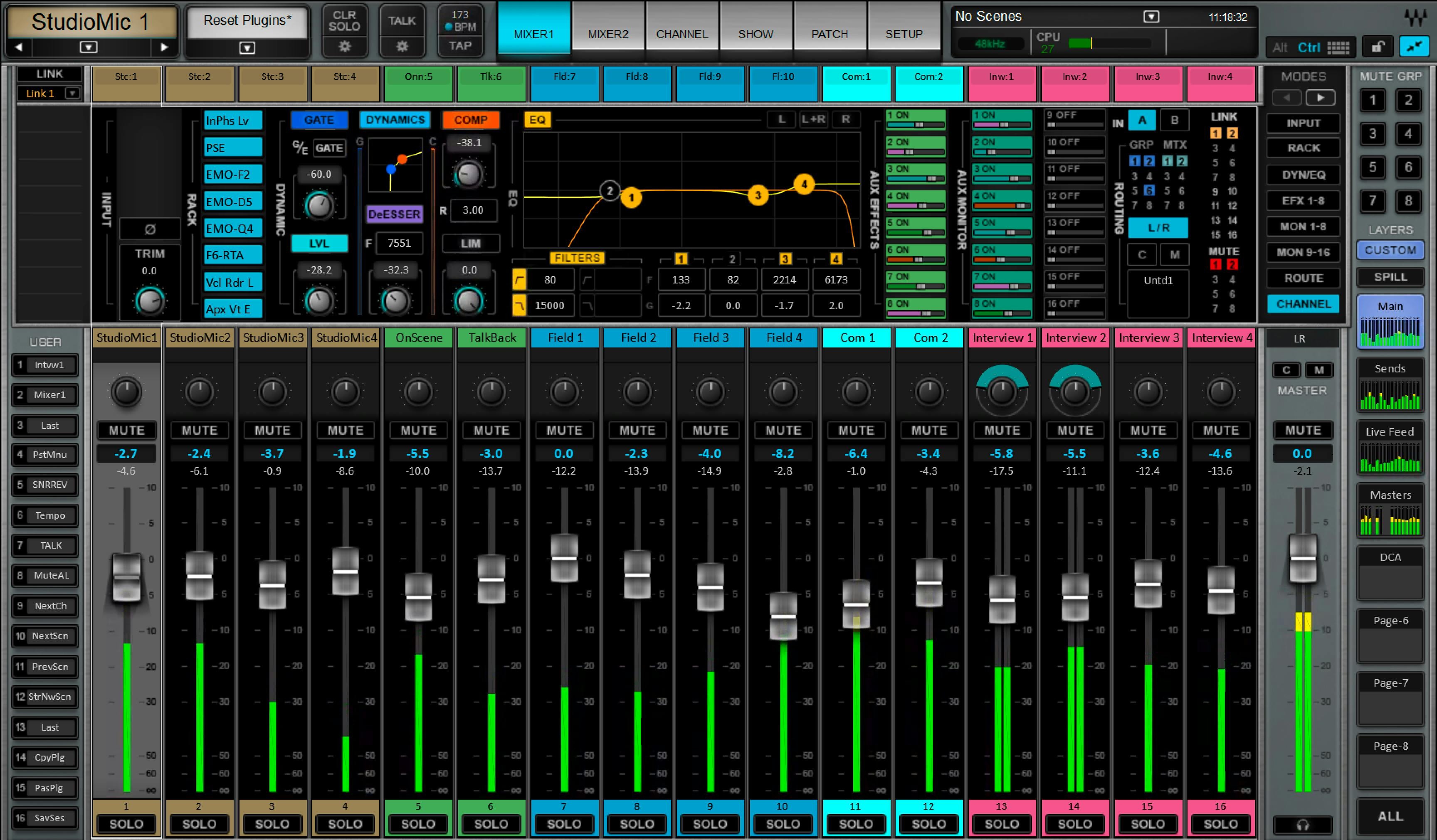 musician, headphones, mixing console, AI software interface
