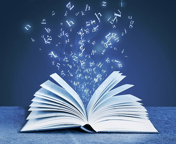 open book with highlighted grammar rules