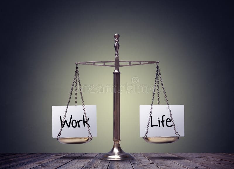 Balance scale, work-life balance, success