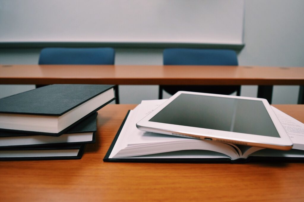 iPad Air, student, books, classroom