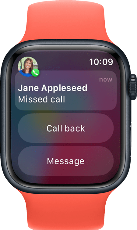 apple watch, close up, showing notification display