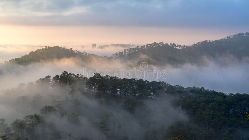 mountains,fog,sunrise,hiking