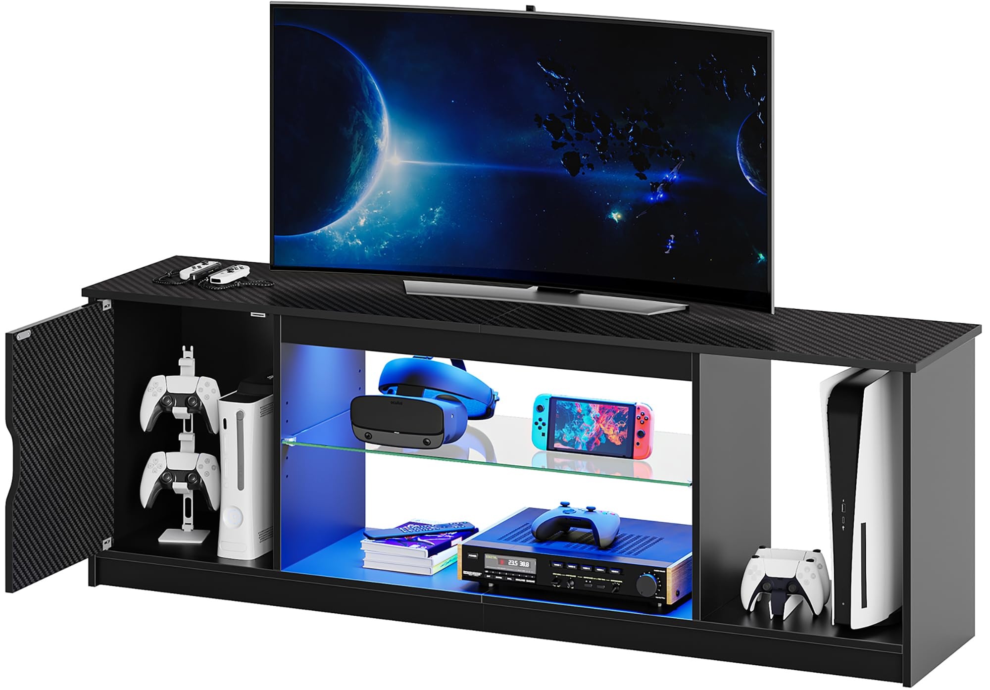 gamer,tv,console,gaming setup,lights