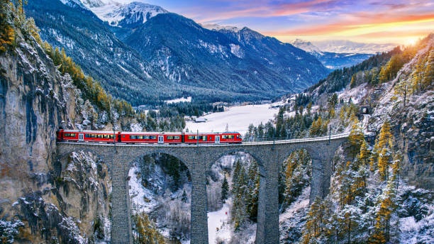 train,landscape,mountains,travel,europe